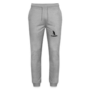 Majestic Penguin - Stanley/Stella Mover Unisex Organic Jogging Trousers - heather grey - Front - Marisol (170cm) & Nik (191cm)