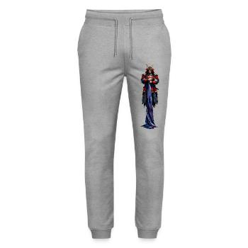 Night Warrior with Horn Helmet - Stanley/Stella Mover Unisex Organic Jogging Trousers - heather grey - Front - Marisol (170cm) & Nik (191cm)