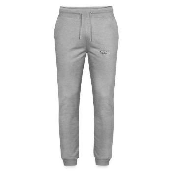 Future Mama Shirt – Pregnancy Announcement - Stanley/Stella Unisex Bio Jogginghose Mover  - Grau meliert - Vorne - Marisol (170cm) & Nik (191cm)