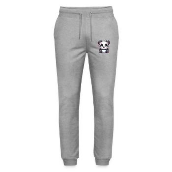 panda 11 - Pantalon de jogging bio MOVER Stanley/Stella unisexe - gris chiné - Devant - Marisol (170cm) & Nik (191cm)
