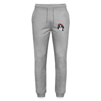 Shih Tzu 3 - Stanley/Stella Unisex Bio Jogginghose Mover  - Grau meliert - Vorne - Marisol (170cm) & Nik (191cm)