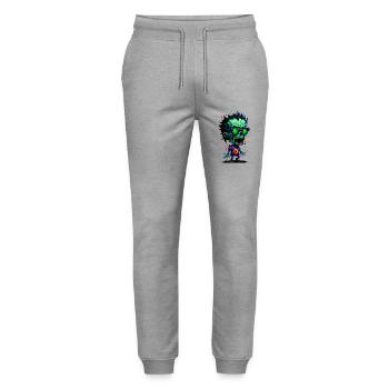 Colorful cool zombie - Stanley/Stella Mover Unisex Organic Jogging Trousers - heather grey - Front - Marisol (170cm) & Nik (191cm)