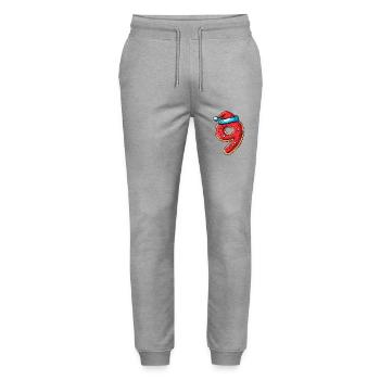 9 Zahl Weihnachten Keks - Stanley/Stella Unisex Bio Jogginghose Mover  - Grau meliert - Vorne - Marisol (170cm) & Nik (191cm)