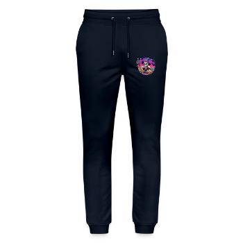 Mr. Bone Spooky Halloween 4 - Stanley/Stella Mover Unisex Organic Jogging Trousers - navy - Front - Marisol (170cm) & Nik (191cm)