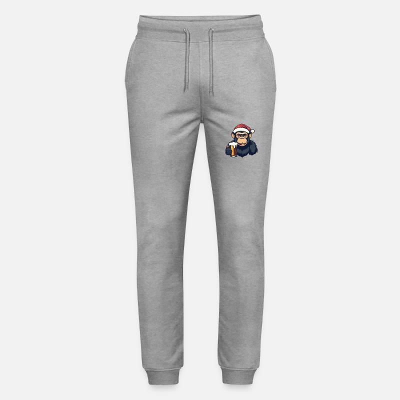 Bière de singe Noël - Pantalon de jogging bio MOVER Stanley/Stella unisexe - gris chiné