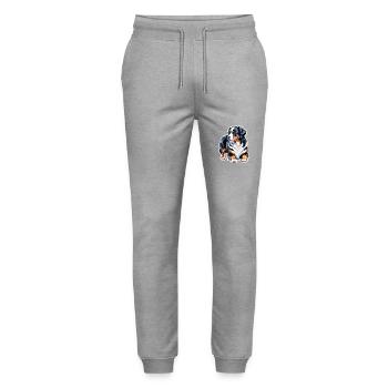 Berner Sennenhund Wasserfarben - Stanley/Stella Unisex Bio Jogginghose Mover  - Grau meliert - Vorne - Marisol (170cm) & Nik (191cm)