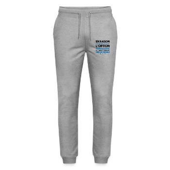 Option gentillesse indisponible - Pantalon de jogging bio MOVER Stanley/Stella unisexe - gris chiné - Devant - Marisol (170cm) & Nik (191cm)