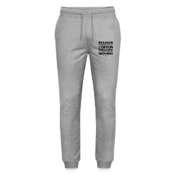 Option gentillesse indisponible - Pantalon de jogging bio MOVER Stanley/Stella unisexe - gris chiné - Devant - Marisol (170cm) & Nik (191cm)