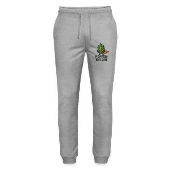 Hopfenheldin Cape - Stanley/Stella Unisex Bio Jogginghose Mover  - Grau meliert - Vorne - Marisol (170cm) & Nik (191cm)