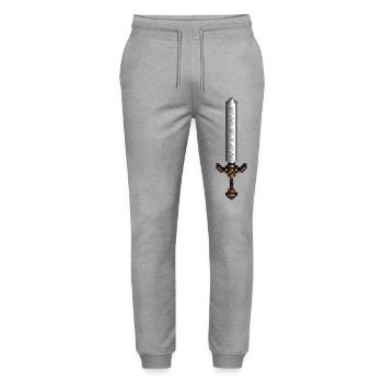 Schwert-Pixelkunst im Retro-Stil 8-Bit-Stil - Stanley/Stella Unisex Bio Jogginghose Mover  - Grau meliert - Vorne - Marisol (170cm) & Nik (191cm)