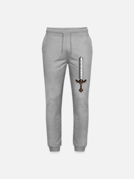 Schwert-Pixelkunst im Retro-Stil 8-Bit-Stil - Stanley/Stella Unisex Bio Jogginghose Mover - Grau meliert