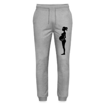 Femme enceinte - Pantalon de jogging bio MOVER Stanley/Stella unisexe - gris chiné - Devant - Marisol (170cm) & Nik (191cm)