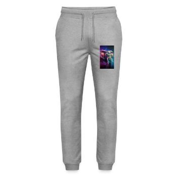 Elefanten Portrait - Stanley/Stella Unisex Bio Jogginghose Mover  - Grau meliert - Vorne - Marisol (170cm) & Nik (191cm)