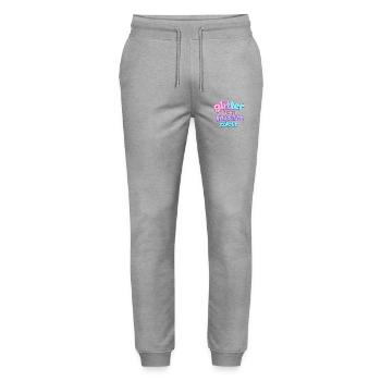 glitter is my favorite color, Cheerful summers - Stanley/Stella Mover Unisex Organic Jogging Trousers - heather grey - Front - Marisol (170cm) & Nik (191cm)