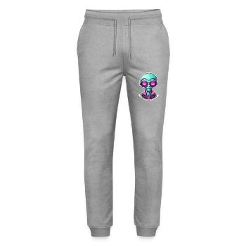 Alien / Außerirdisch / Ufo / Area 51 / All / Mars - Stanley/Stella Mover Unisex Organic Jogging Trousers - heather grey - Front - Marisol (170cm) & Nik (191cm)