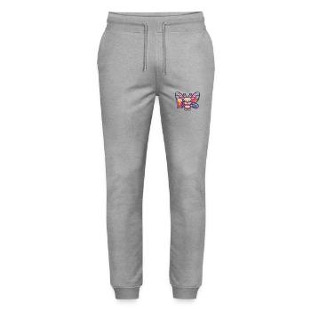 Bière Butterfly Pixel - Pantalon de jogging bio MOVER Stanley/Stella unisexe - gris chiné - Devant - Marisol (170cm) & Nik (191cm)