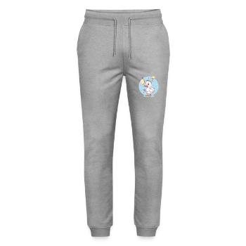 Goose Birthday Baby - Stanley/Stella Mover Unisex Organic Jogging Trousers - heather grey - Front - Marisol (170cm) & Nik (191cm)