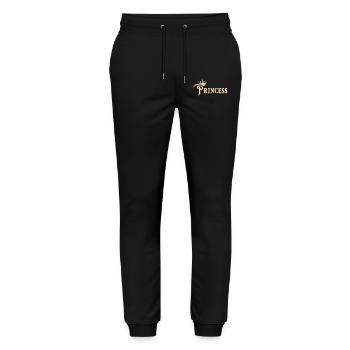 PRINCESS SIGNATURE WITH GOLDEN CROWN - Stanley/Stella Mover Unisex Organic Jogging Trousers - black - Front - Marisol (170cm) & Nik (191cm)