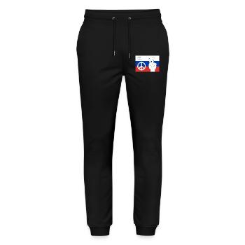 Russia Peace and Freedom - Stanley/Stella Mover Unisex Organic Jogging Trousers - black - Front - Marisol (170cm) & Nik (191cm)