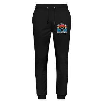 Who You Calling Silly Goose | Funny Gym Meme - Pantalon de jogging bio MOVER Stanley/Stella unisexe - noir - Devant - Marisol (170cm) & Nik (191cm)