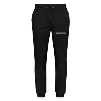 UKRAINE Sporty - Stanley/Stella Mover Unisex Organic Jogging Trousers - black - Front - Marisol (170cm) & Nik (191cm)