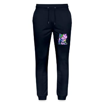 Rosa-grünes Kätzchen - Stanley/Stella Unisex Bio Jogginghose Mover  - Navy - Vorne - Marisol (170cm) & Nik (191cm)