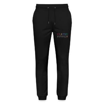 Klettern Bouldern Klettersport Klettergarten - Stanley/Stella Unisex Bio Jogginghose Mover  - Schwarz - Vorne - Marisol (170cm) & Nik (191cm)