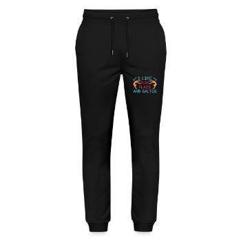 I Like Flic Flacs & Saltos Circus Performer Gift - Stanley/Stella Unisex Bio Jogginghose Mover  - Schwarz - Vorne - Marisol (170cm) & Nik (191cm)