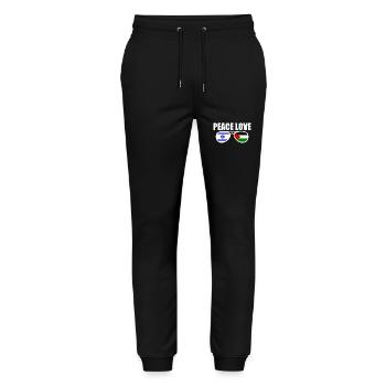 Peace and love for israel free palestine - Stanley/Stella Mover Unisex Organic Jogging Trousers - black - Front - Marisol (170cm) & Nik (191cm)