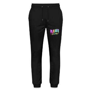 Rave Raver Techno music Techno bass Mischpult - Stanley/Stella Unisex Bio Jogginghose Mover  - Schwarz - Vorne - Marisol (170cm) & Nik (191cm)