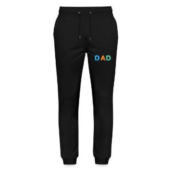 Vater der Geburtstagsmonster-Familie zum 1. Geburtstag - Stanley/Stella Unisex Bio Jogginghose Mover  - Schwarz - Vorne - Marisol (170cm) & Nik (191cm)