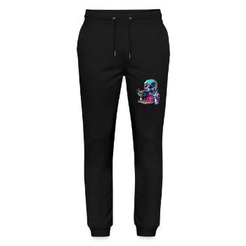 Alien Pizza Lover - Green Alien Woman - Stanley/Stella Mover Unisex Organic Jogging Trousers - black - Front - Marisol (170cm) & Nik (191cm)