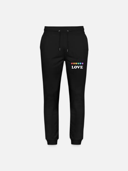 Liebe Regenbogenherzen - Stanley/Stella Unisex Bio Jogginghose Mover - Schwarz
