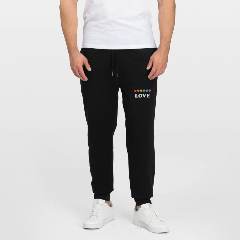 Love Rainbow Hearts Stanley/Stella Mover Unisex Organic Jogging Trousers