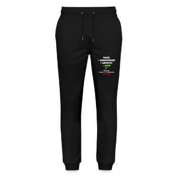 Spread love, fight hate ! - Stanley/Stella Mover Unisex Organic Jogging Trousers - black - Front - Marisol (170cm) & Nik (191cm)