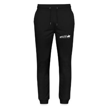 Reiten Evolution Pferde - Stanley/Stella Unisex Bio Jogginghose Mover  - Schwarz - Vorne - Marisol (170cm) & Nik (191cm)