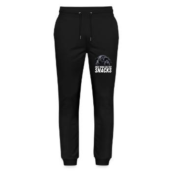 Black Labrador Dog Only Wake Me For Snacks - Stanley/Stella Mover Unisex Organic Jogging Trousers - black - Front - Marisol (170cm) & Nik (191cm)