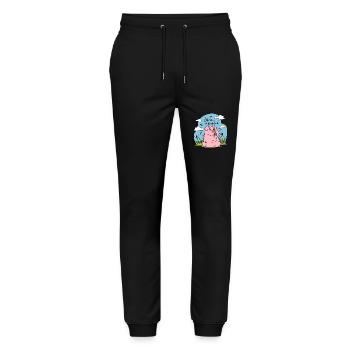 Hoferbin Hoferbe Schwein Küss mich Ich erb den Hof - Stanley/Stella Unisex Bio Jogginghose Mover  - Schwarz - Vorne - Marisol (170cm) & Nik (191cm)