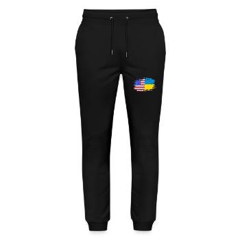Ukraine - Stanley/Stella Mover Unisex Organic Jogging Trousers - black - Front - Marisol (170cm) & Nik (191cm)