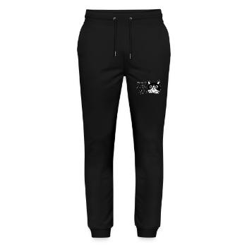 I'm Not 49, I Am 48 Plus 1 Middle Finger Cat Flip - Stanley/Stella Mover Unisex Organic Jogging Trousers - black - Front - Marisol (170cm) & Nik (191cm)
