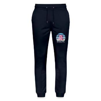 Boba Bubble Tea Axolotl Bobalotl - Stanley/Stella Mover Unisex Organic Jogging Trousers - navy - Front - Marisol (170cm) & Nik (191cm)