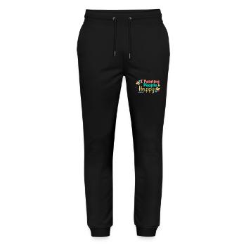 Artist Painter Graphic I Painting People Happy Art - Stanley/Stella Mover Unisex Organic Jogging Trousers - black - Front - Marisol (170cm) & Nik (191cm)