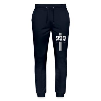 999 COURSE - Pantalon de jogging bio MOVER Stanley/Stella unisexe - marine - Devant - Marisol (170cm) & Nik (191cm)