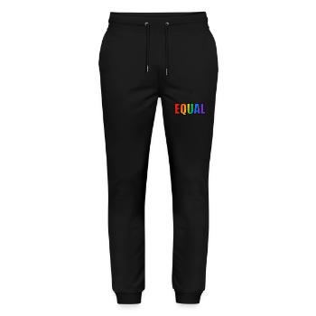 Equal LGBTQ Rainbow - Stanley/Stella Mover Unisex Organic Jogging Trousers - black - Front - Marisol (170cm) & Nik (191cm)