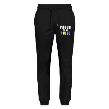 PRIDE PROUD to be Pride white - Stanley/Stella Unisex Bio Jogginghose Mover  - Schwarz - Vorne - Marisol (170cm) & Nik (191cm)