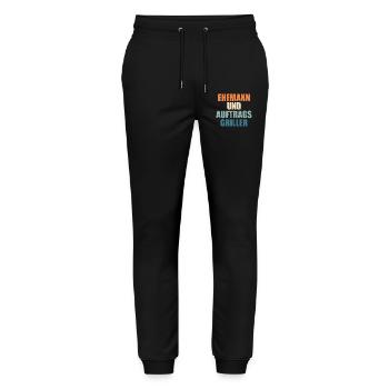 Dad Husband Contract Griller Barbecue Grill - Stanley/Stella Mover Unisex Organic Jogging Trousers - black - Front - Marisol (170cm) & Nik (191cm)