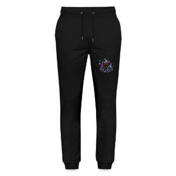 Rottweiler Street King, Hip Hop Style, Streetwear - Stanley/Stella Mover Unisex Organic Jogging Trousers - black - Front - Marisol (170cm) & Nik (191cm)