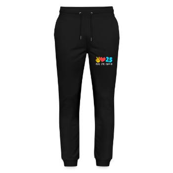 Klasse von 2025 Abi Abiturient Abitur 2025 - Stanley/Stella Unisex Bio Jogginghose Mover  - Schwarz - Vorne - Marisol (170cm) & Nik (191cm)