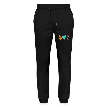 Hühner Hahn - Stanley/Stella Unisex Bio Jogginghose Mover  - Schwarz - Vorne - Marisol (170cm) & Nik (191cm)