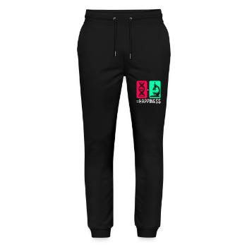 Molécule de formule structurelle - Pantalon de jogging bio MOVER Stanley/Stella unisexe - noir - Devant - Marisol (170cm) & Nik (191cm)